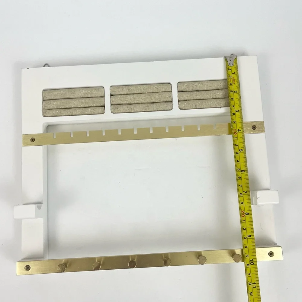 Jewelry Accessory Frame by Hives & Honey White and Gold Wall Mounting Organizer